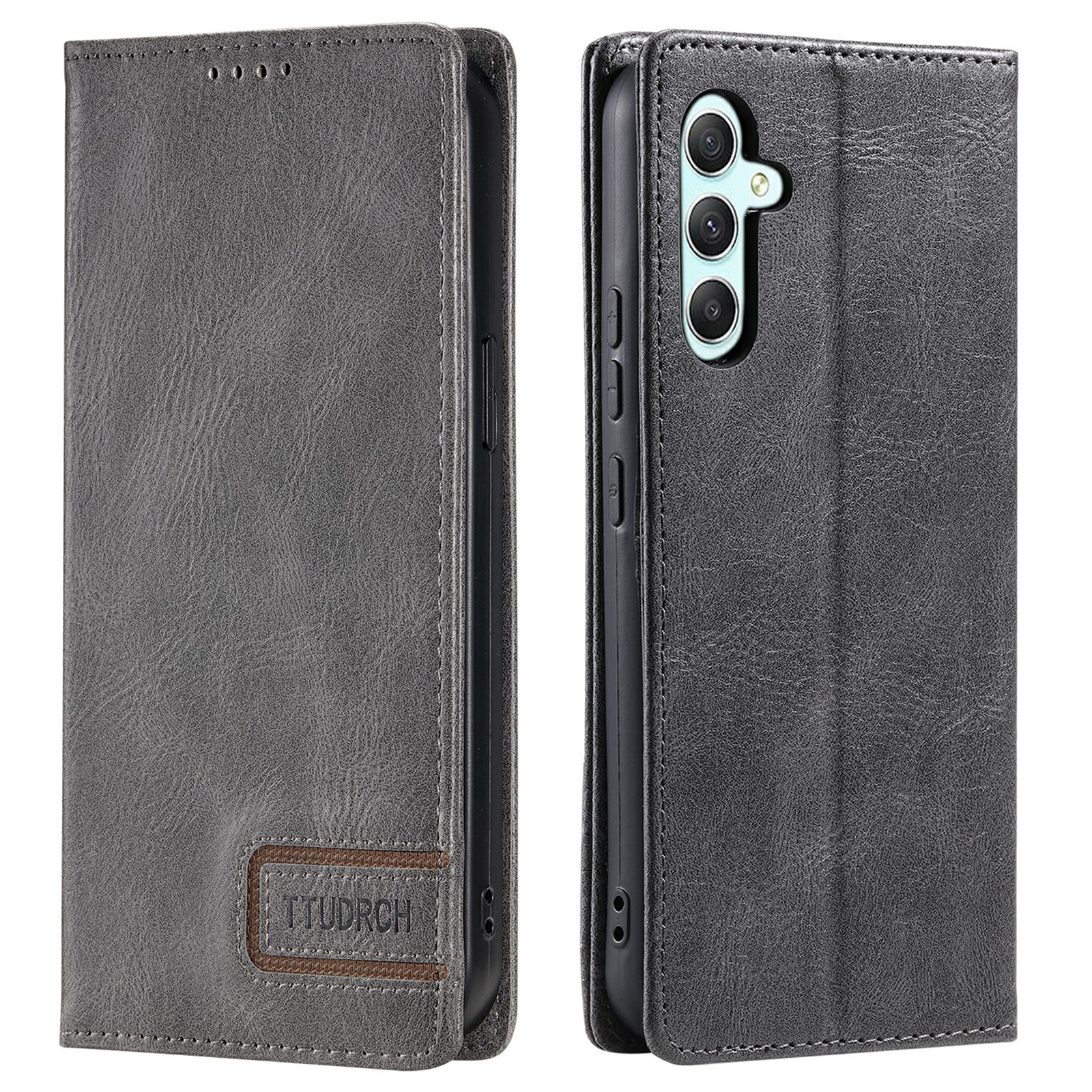 

Ttudrch Style 007 Für Samsung Galaxy A34 5G Wallet Phone Hülle RFID Blocking Lederständer Cover - Grau, Galaxy A34 5G