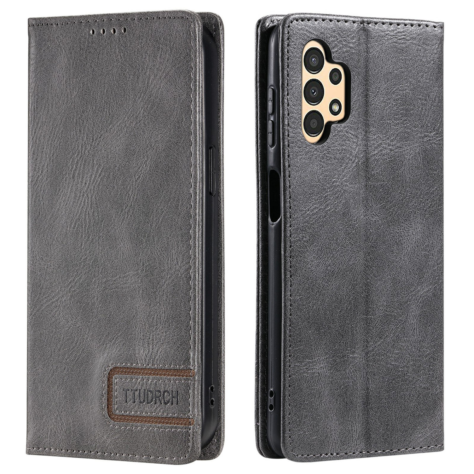 

Ttudrch Style 007 Für Samsung Galaxy A32 4G (EU -version) Stand Wallet Phone Cover RFID -blockierung Von Lederhülsen - Grau, Samsung Galaxy A32 4G (EU Version)
