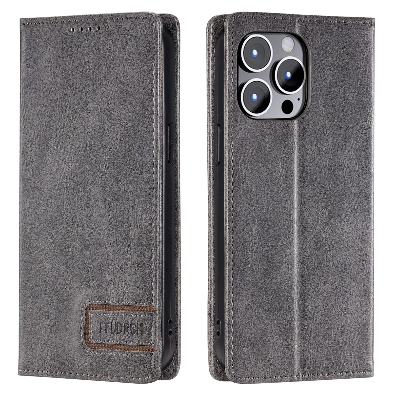 

Ttudrch Style 007 Wallet Hülle Für Iphone 14 Pro Max PU Lederständer Telefonabdeckung Mit RFID -blockierung - Grau, iPhone 14 Pro Max