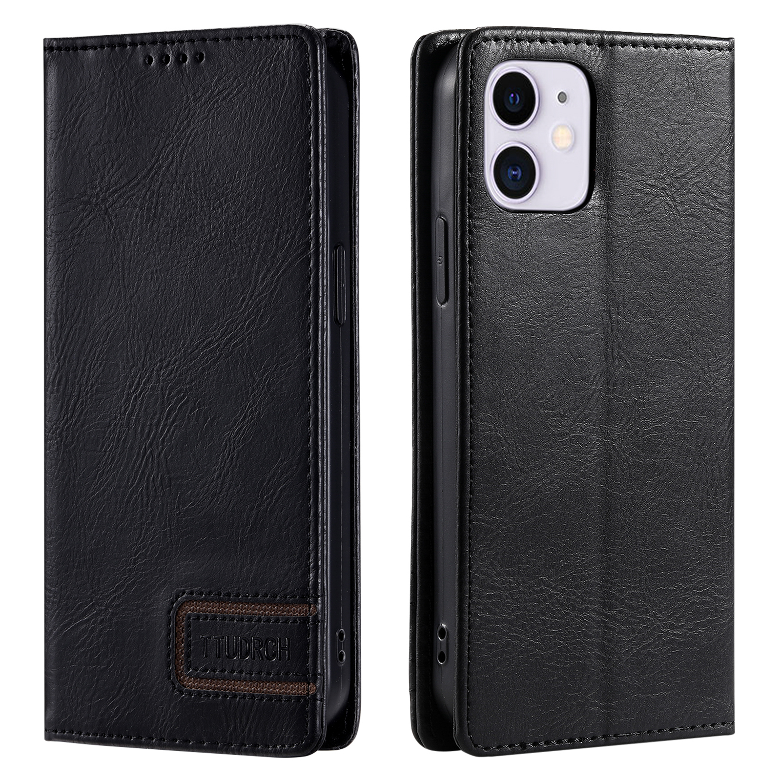 

Ttudrch Style 007 PU Leder RFID -blockierkoffer Für Iphone 11 Wallet Stand Telefonabdeckung - Schwarz, iPhone 11