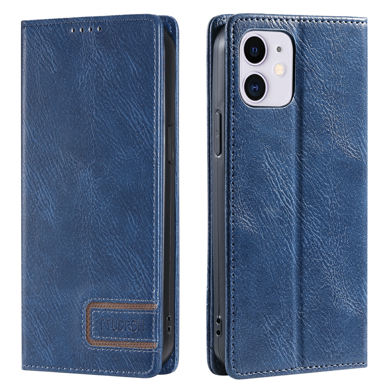 

Ttudrch Style 007 PU Leder RFID -blockierkoffer Für Iphone 11 Wallet Stand Telefonabdeckung - Blau, iPhone 11