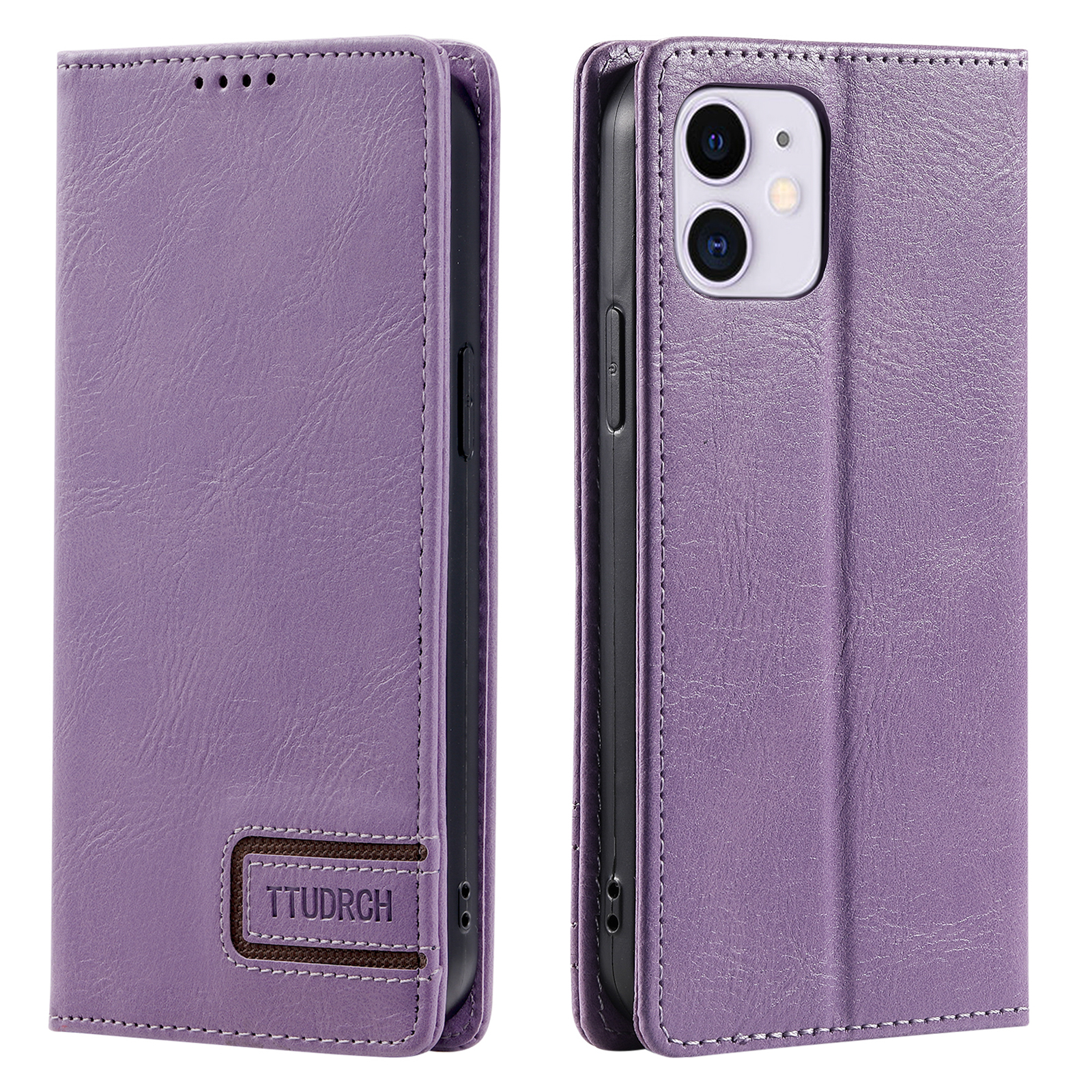 

Ttudrch Style 007 PU Leder RFID -blockierkoffer Für Iphone 11 Wallet Stand Telefonabdeckung - Lila, iPhone 11
