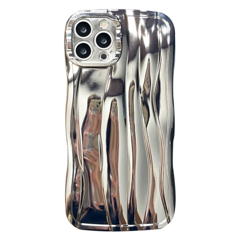 

Mobilfunkkoffer Für Iphone 14 Pro Elektroplatte Wellentextur Weiche TPU -abdeckung - Silber, iPhone 14 Pro