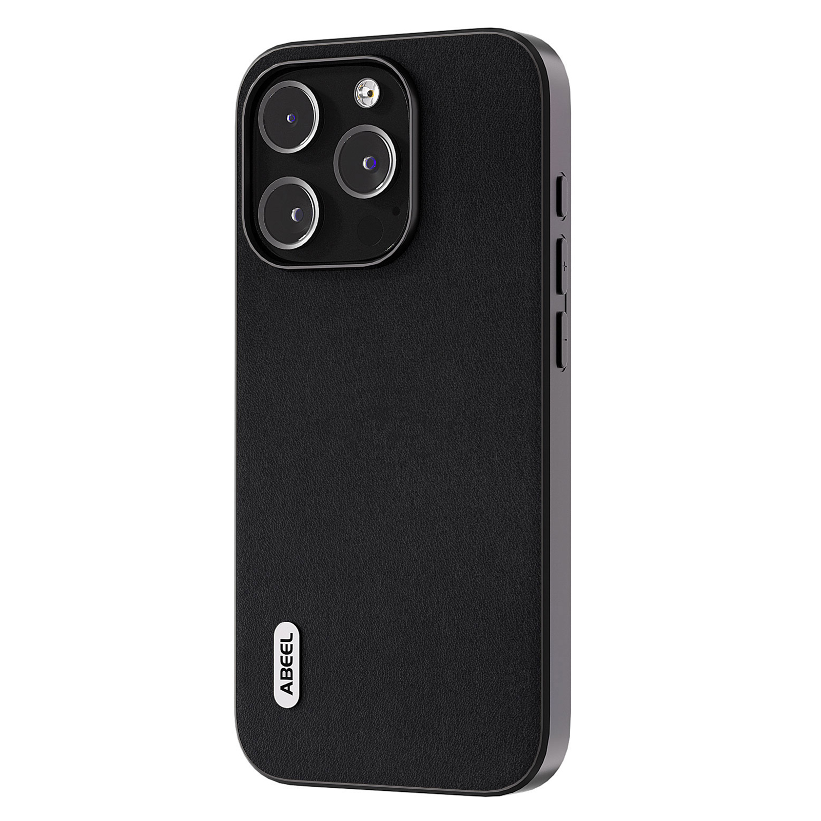 

Abeel Für Iphone 15 Pro Protective Case Echte Kuh -leder -pc+tpu Nappa Texture Telefonabdeckung - Schwarz, iPhone 15 Pro
