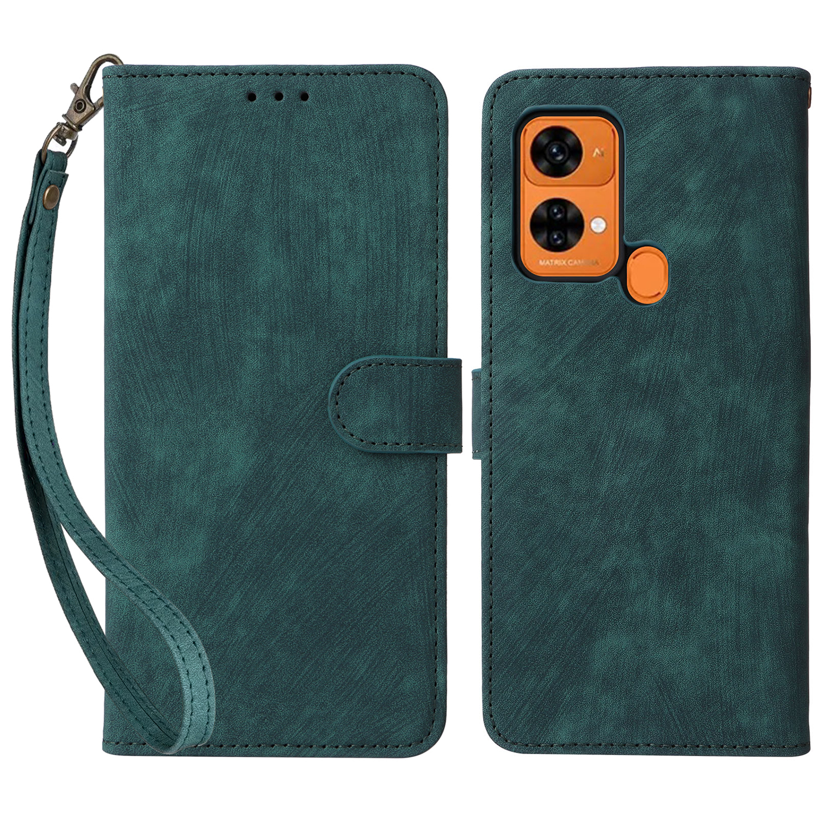 

Für Oukitel C33 Phone Cover RFID Blocking Wallet Ständer Shell Drop Proof Ledertasche - Grün, Oukitel C33