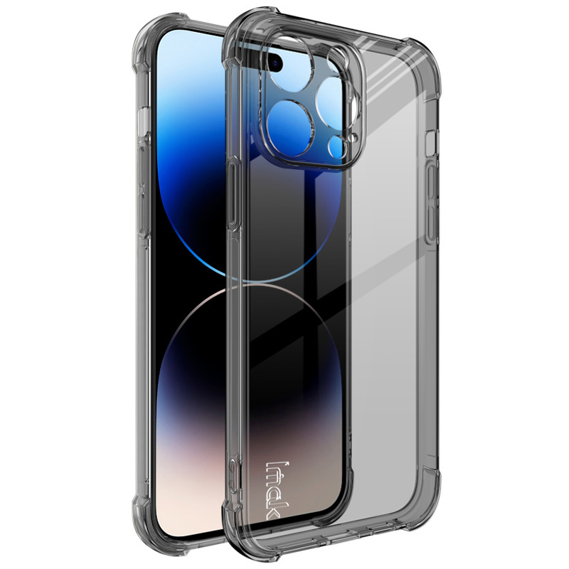 

IMAK Für Iphone 15 Pro Max Phone Zurück-deckung Soft TPU Phone Hülle Anti-kratzer Super Clear Shell - Transparent Schwarz, iPhone 15 Pro Max