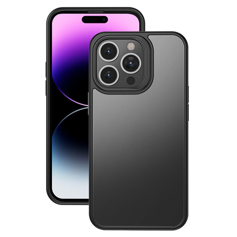 

Für Iphone 14 Pro Maxi -translucent Matte Phone Case PC+TPU Slim Slim Shock Proof Deckung - Schwarz, iPhone 14 Pro Max