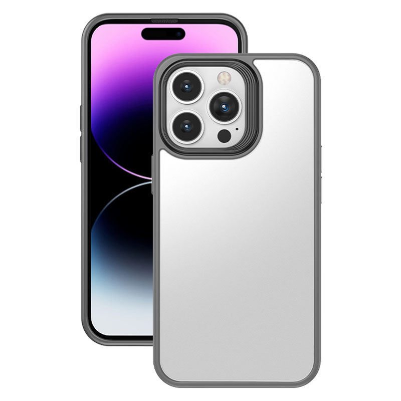 

Für Iphone 14 Pro Maxi -translucent Matte Phone Case PC+TPU Slim Slim Shock Proof Deckung - Grau, iPhone 14 Pro Max
