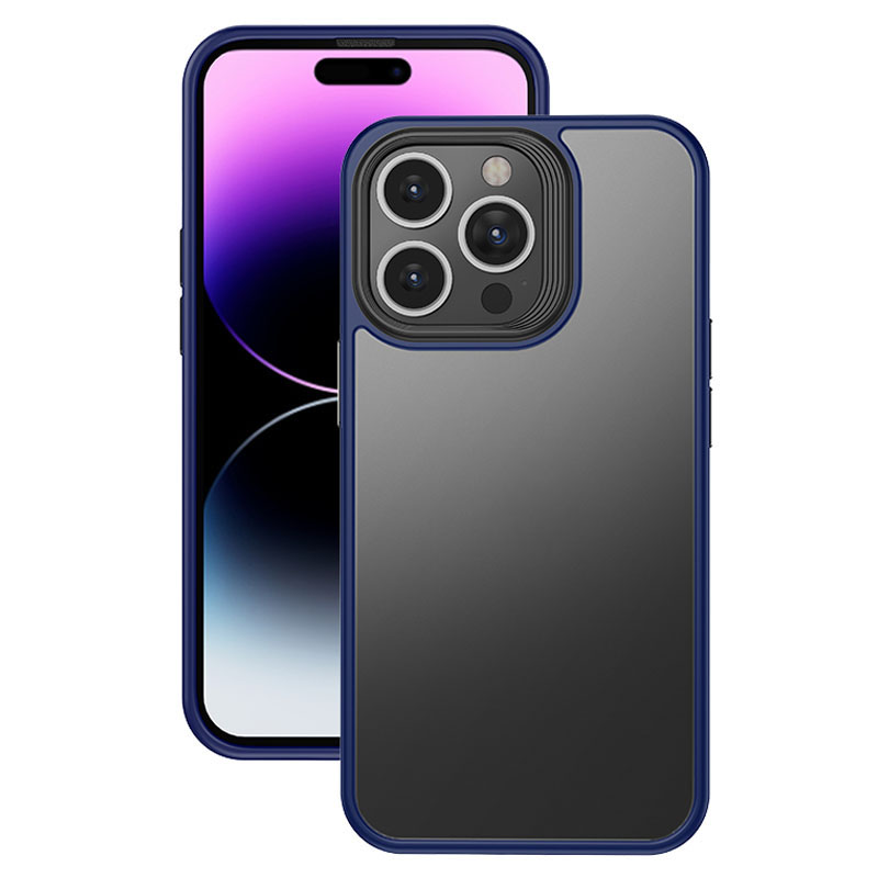 

Für Iphone 14 Pro Maxi -translucent Matte Phone Case PC+TPU Slim Slim Shock Proof Deckung - Navy Blau, iPhone 14 Pro Max