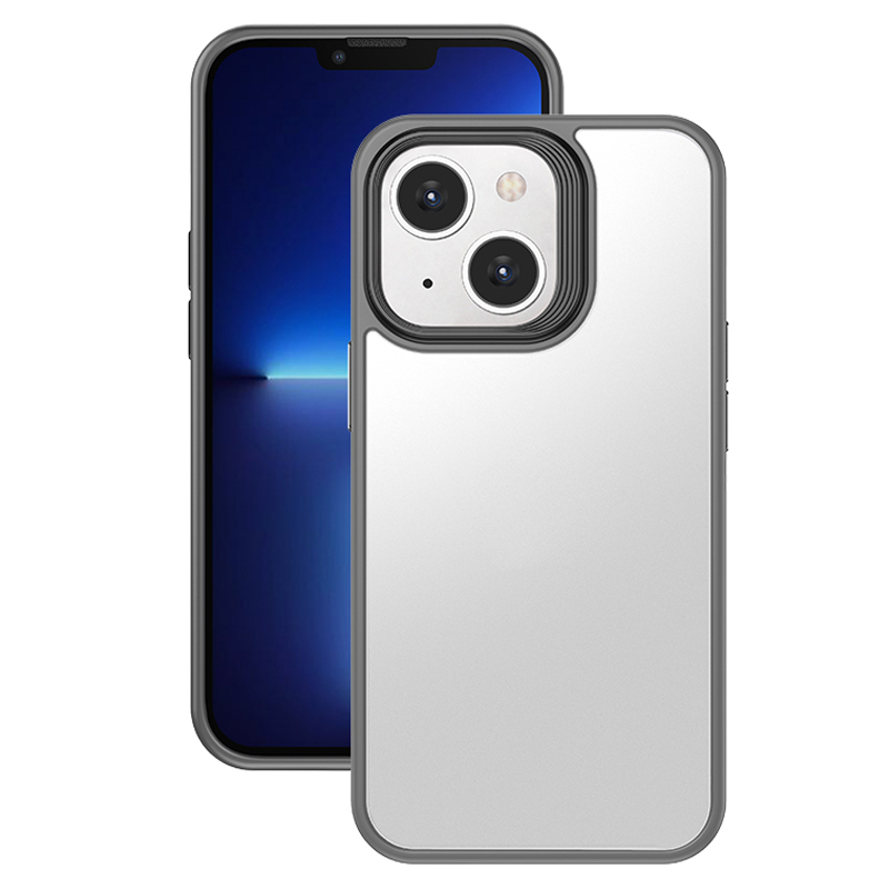 

Für Iphone 13 Transucent Matte Case PC+TPU Drop Protection Phone Deckung - Grau, iPhone 13