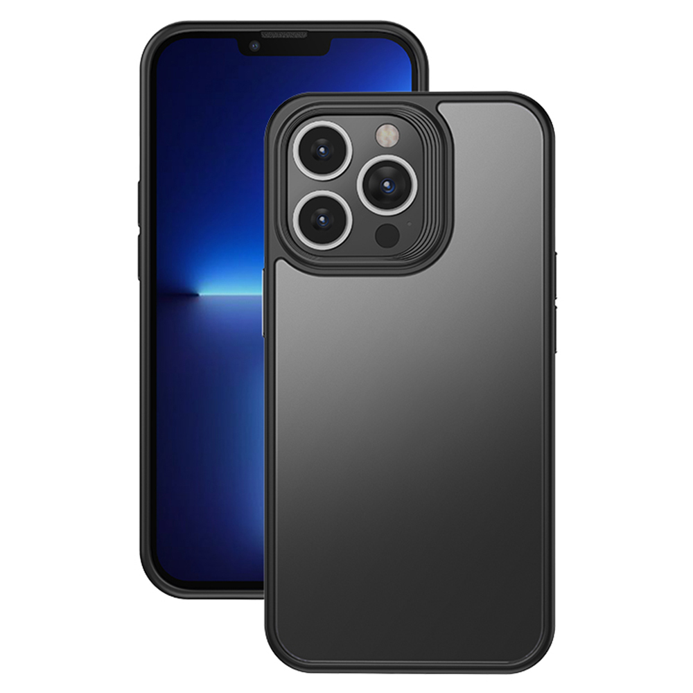 

Für Iphone 13 Pro PC+TPU Skin-touch-telefonhülle Transucent Matte Anti-scratch-abdeckung - Schwarz, iPhone 13 Pro