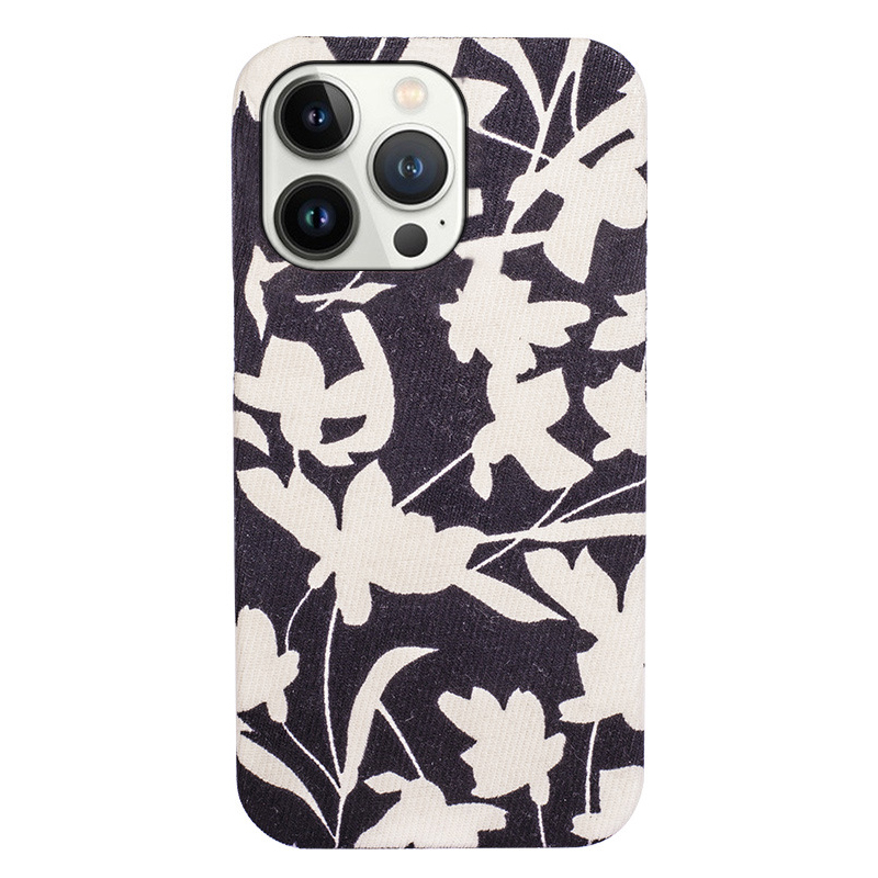 

BulkSourcing Für Iphone 14 Pro Max Mobiltelefon Case Tuch+hartes PC -schutz Telefonabdeckung - Blumen- / Schwarz+weiß, iPhone 14 Pro Max