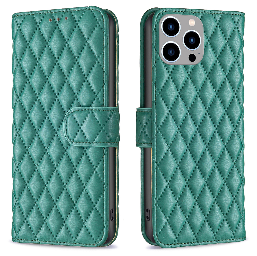 

Binfen Color BF Style-14 Für Iphone 15 Pro Printed Stand Phone Wallet Shell Leder Hülle Smartphone-abdeckung - Grün, iPhone 15 Pro