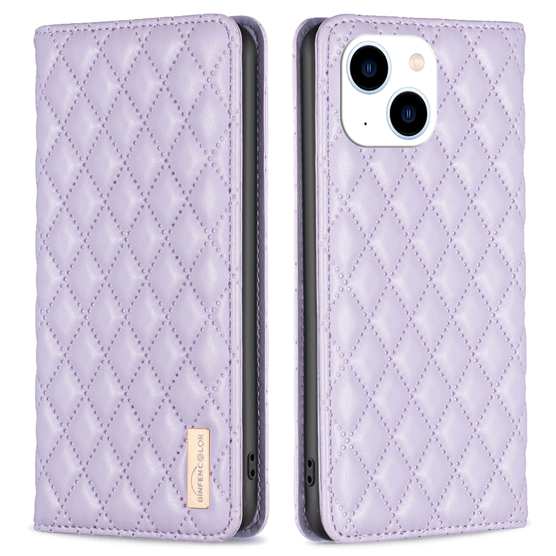 

Binfen Color BF Style-16 Für Iphone 15 Telefonhülle Anti-drogen-pu-lederständer Mit Kartensteckplätzen - Lila, iPhone 15
