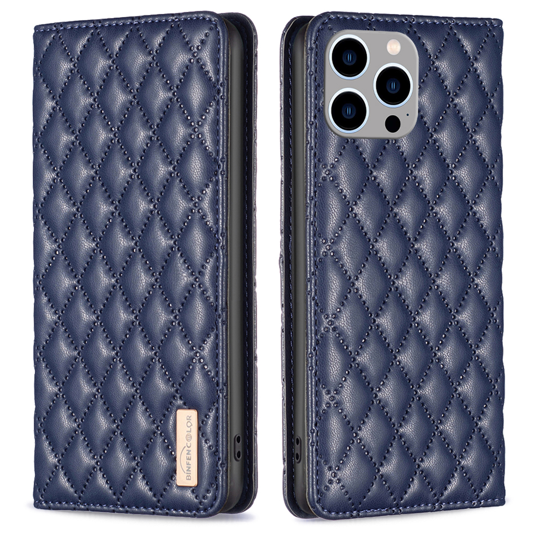

Binfen Color BF Style-16 Für Iphone 15 Pro Max PU Leder Flip Ständer Cover-kartenhalter Telefon Hülle - Blau, iPhone 15 Pro Max