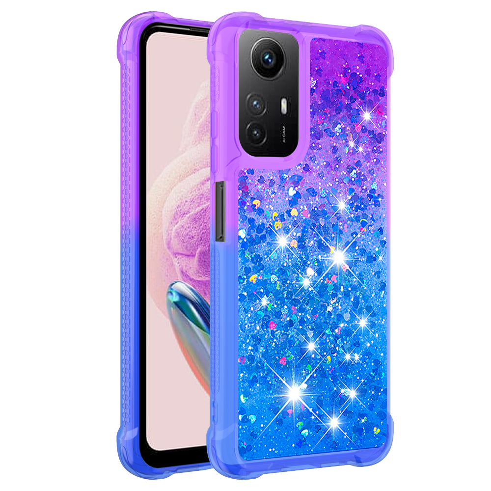 

YB Quicksand Series-3 Für Xiaomi Redmi Note 12s 4g / Anmerkung 11 4G (Qualcomm) / Hinweis 11S 4G TPU -telefonabdeckung Liquid Ticksand Back Case - Lila+himmelblau, Xiaomi Redmi Note 12S 4G
