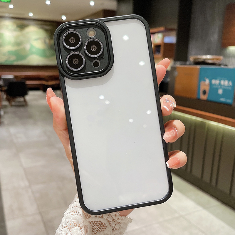 

BulkSourcing Soft TPU Hard PC Phone Hülle Für Iphone 14 Pro Max Präzise Ausschnitt Telefonabdeckung Mit Glitzer Metall -objektivrahmen (MOQ: 50) - Schwarz, iPhone 14 Pro Max