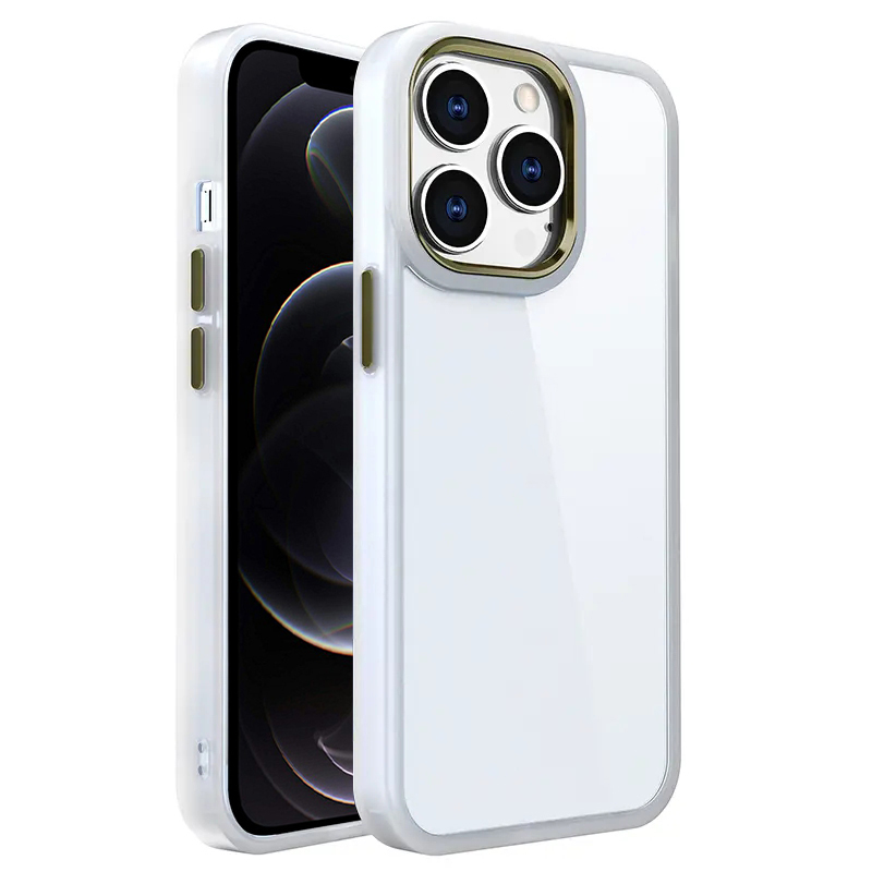 

BulkSourcing Für Iphone 12 Pro Metal -objektivrahmen Klare Rückdecke Matte Weiße Kante TPU+PC -telefonhülle - Armeegrün, iPhone 12 Pro