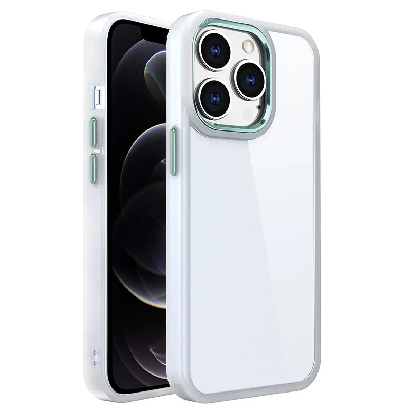 

BulkSourcing Für Iphone 12 Pro Max Matte Weiße Kante Klaren Rückzugsabdeckungsrahmen TPU+PC -telefonhülle - Matcha Green, iPhone 12 Pro Max