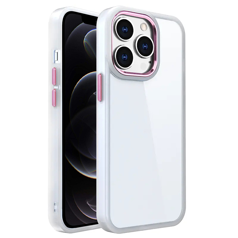 

BulkSourcing Für Iphone 12 Pro Max Matte Weiße Kante Klaren Rückzugsabdeckungsrahmen TPU+PC -telefonhülle - Rosa, iPhone 12 Pro Max