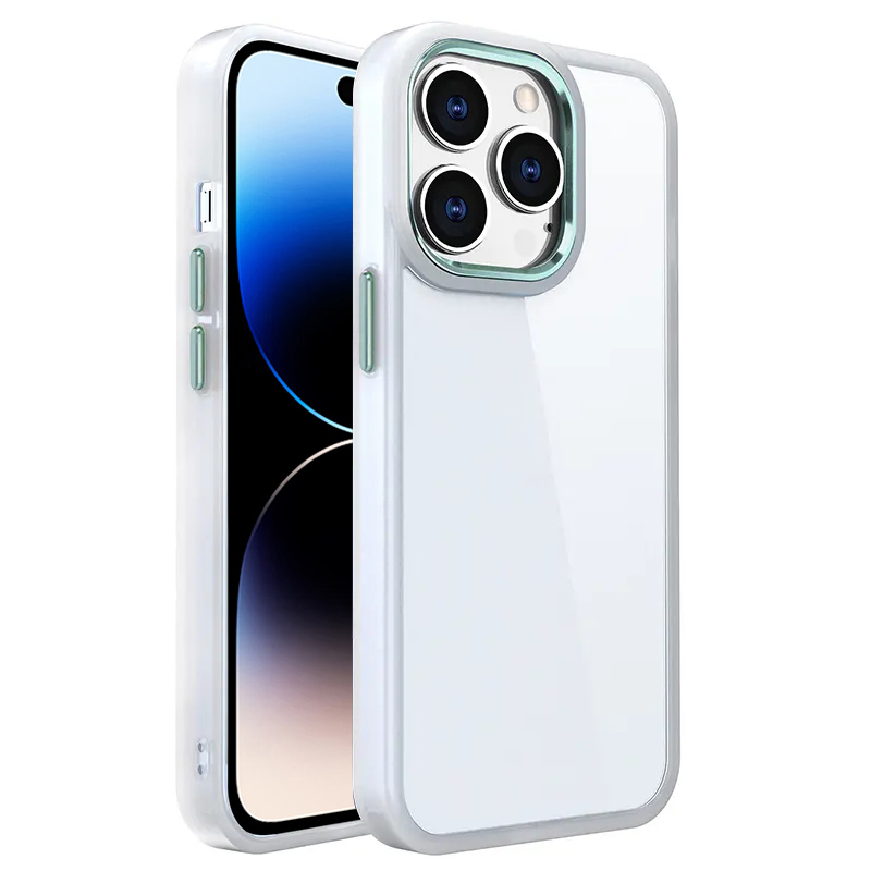 

BulkSourcing Für Iphone 14 Pro Max Metal-objektivrahmen TPU+PC Phone Hülle Matt White Edge Clear Anti-drop-abdeckung - Matcha Green, iPhone 14 Pro Max