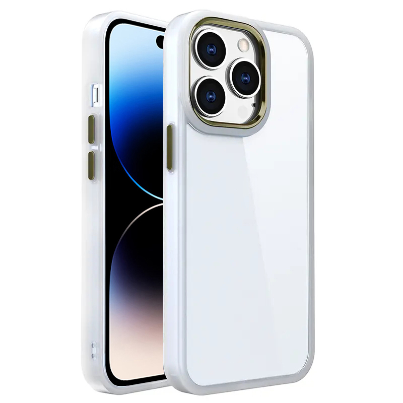

BulkSourcing Für Iphone 14 Pro Metal Lens Frame Clear Telefonabdeckung Matt White Edge TPU+PC -hülle - Armeegrün, iPhone 14 Pro