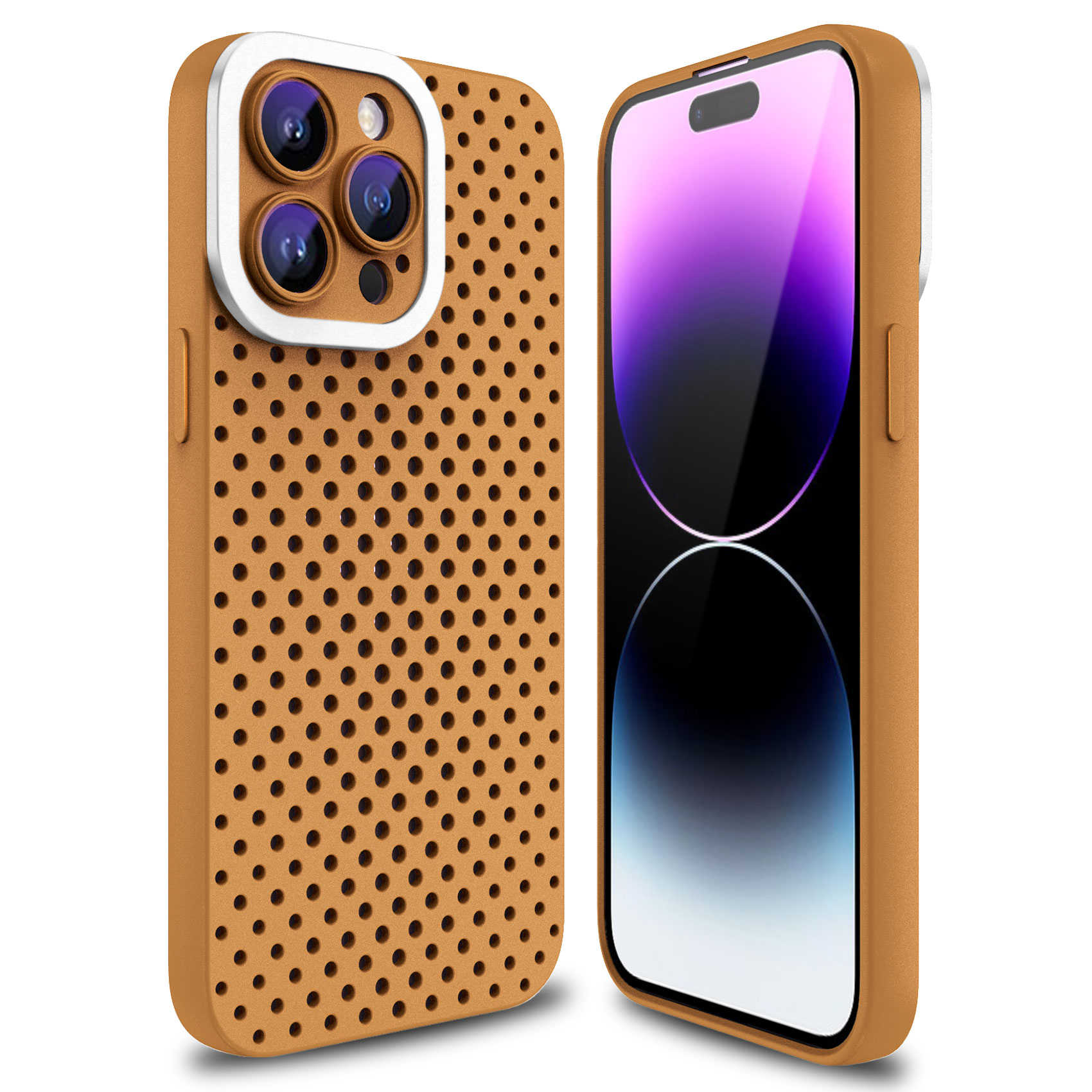 

Für Iphone 14 Pro Drop Proof Skin-touch TPU Hülle Hohlloch-wärme-dissipation Telefonabdeckung - Braun, iPhone 14 Pro