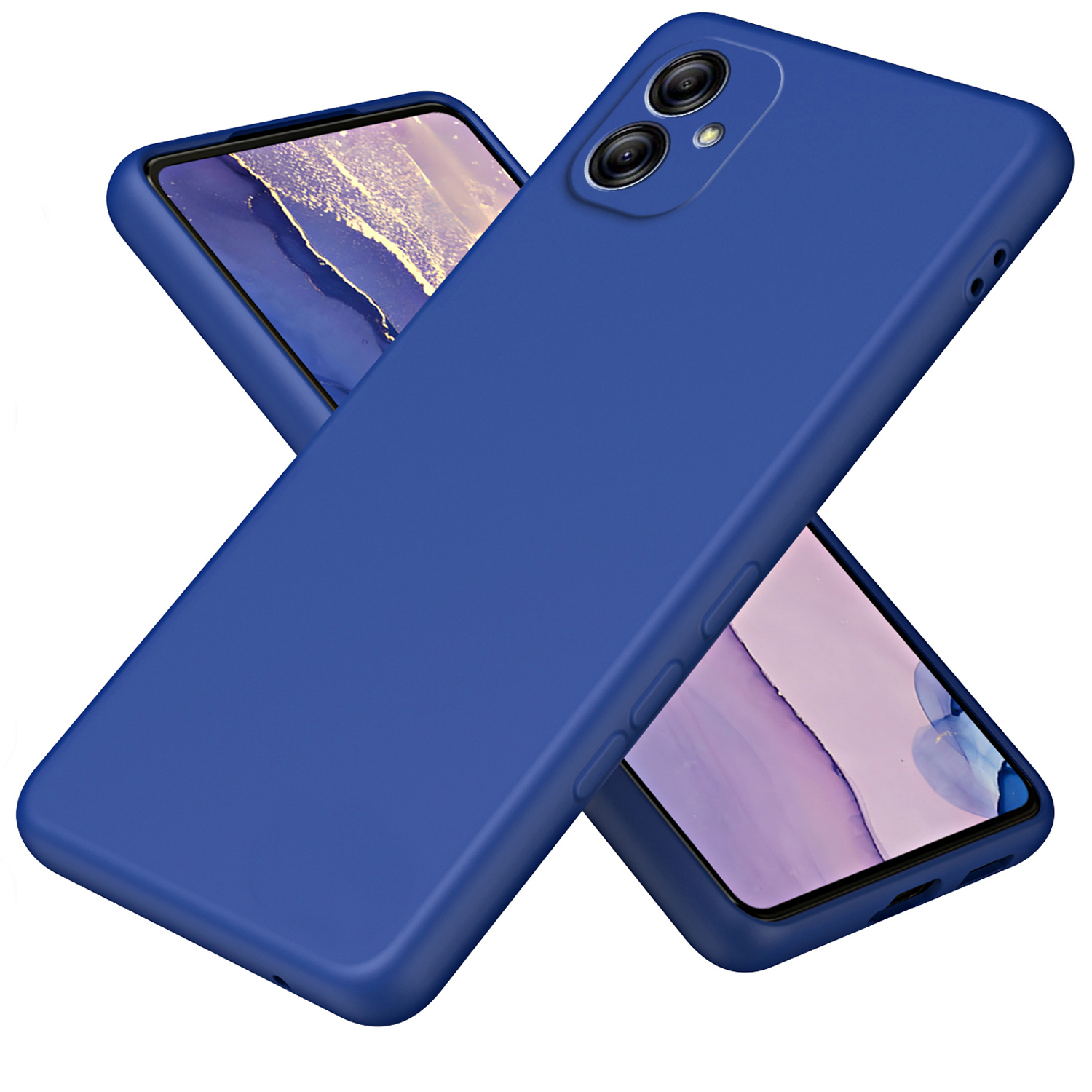 

Für Samsung Galaxy A04e 4G / F04 4g / M04 4G 2,2 mm Schutzabdeckungsfaserfabrik + TPU -telefonhülle - Blau, Galaxy A04e 4G