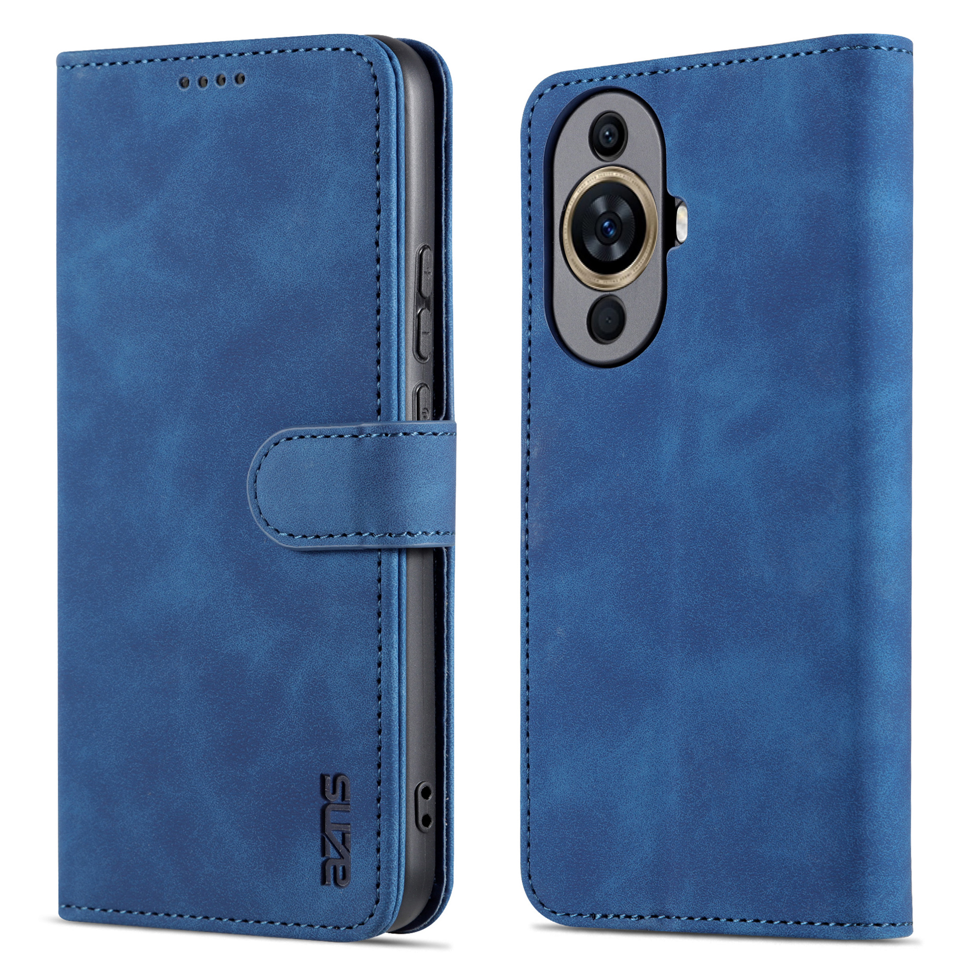 

Azns Für Huawei Nova 11 Handy Deckungsständer Brieftasche PU Leder Telefon Hülle - Blau, Huawei nova 11