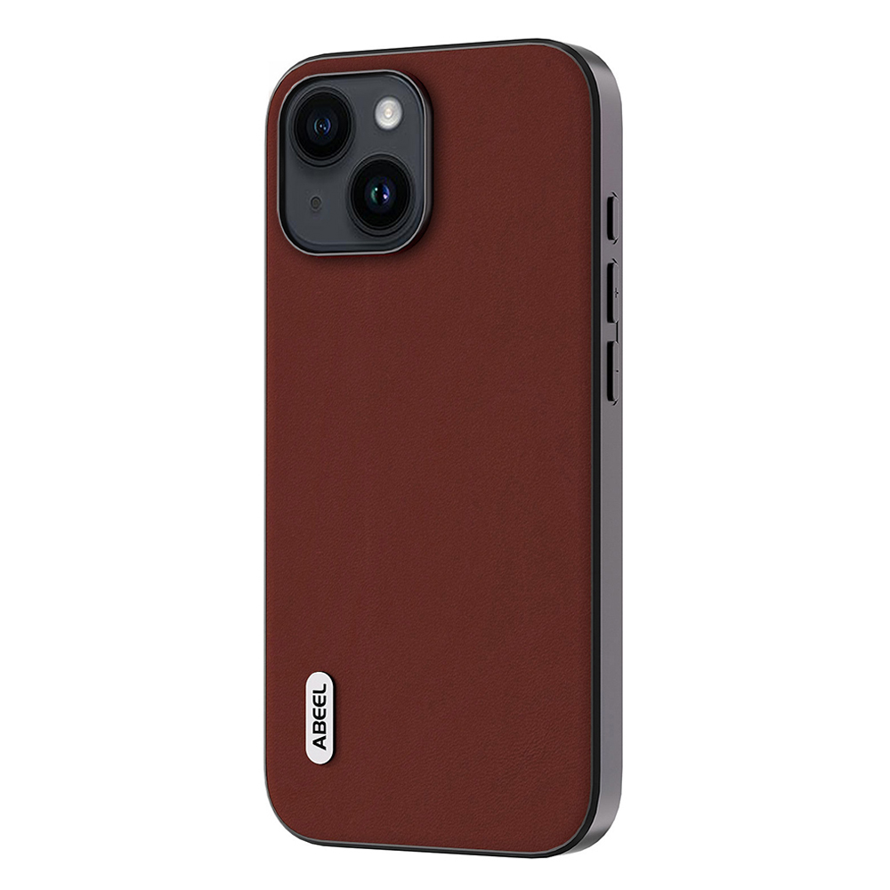 

Abeel Für Iphone 15 Plus Seidiges Gefühl Echtes Kuhleder+tpu+pc-abdeckung Anti-kratzer-handy-hülle - Kaffee, iPhone 15 Plus