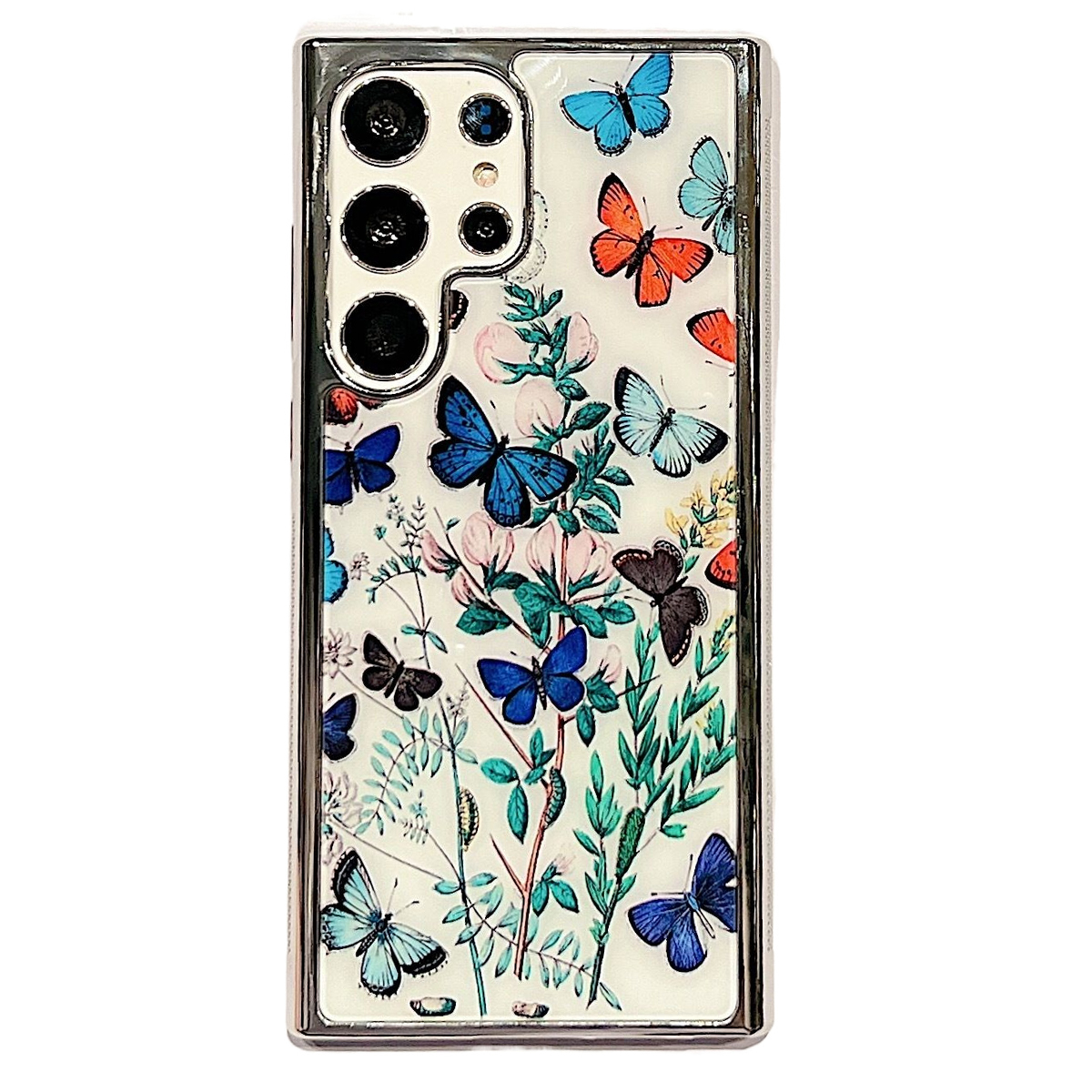 

PC+TPU -telefonkoffer Für Samsung Galaxy S22 Ultra 5G Blumenmuster Elektrierende Kantenabdeckung - Stil A, Galaxy S22 Ultra 5G