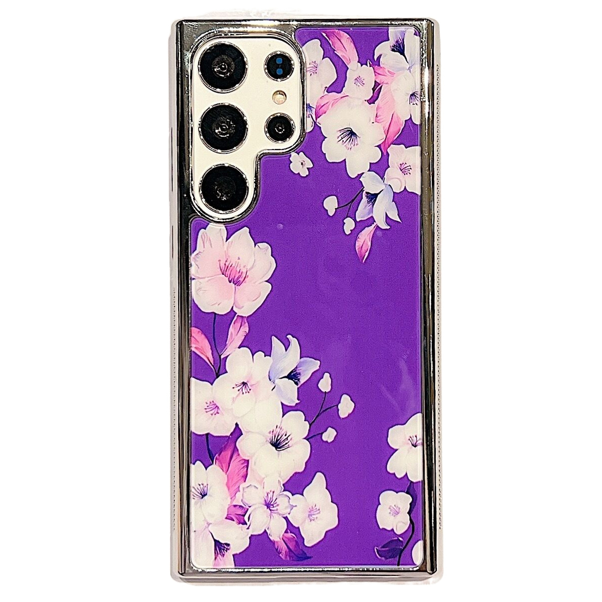 

PC+TPU -telefonkoffer Für Samsung Galaxy S22 Ultra 5G Blumenmuster Elektrierende Kantenabdeckung - Stil F, Galaxy S22 Ultra 5G
