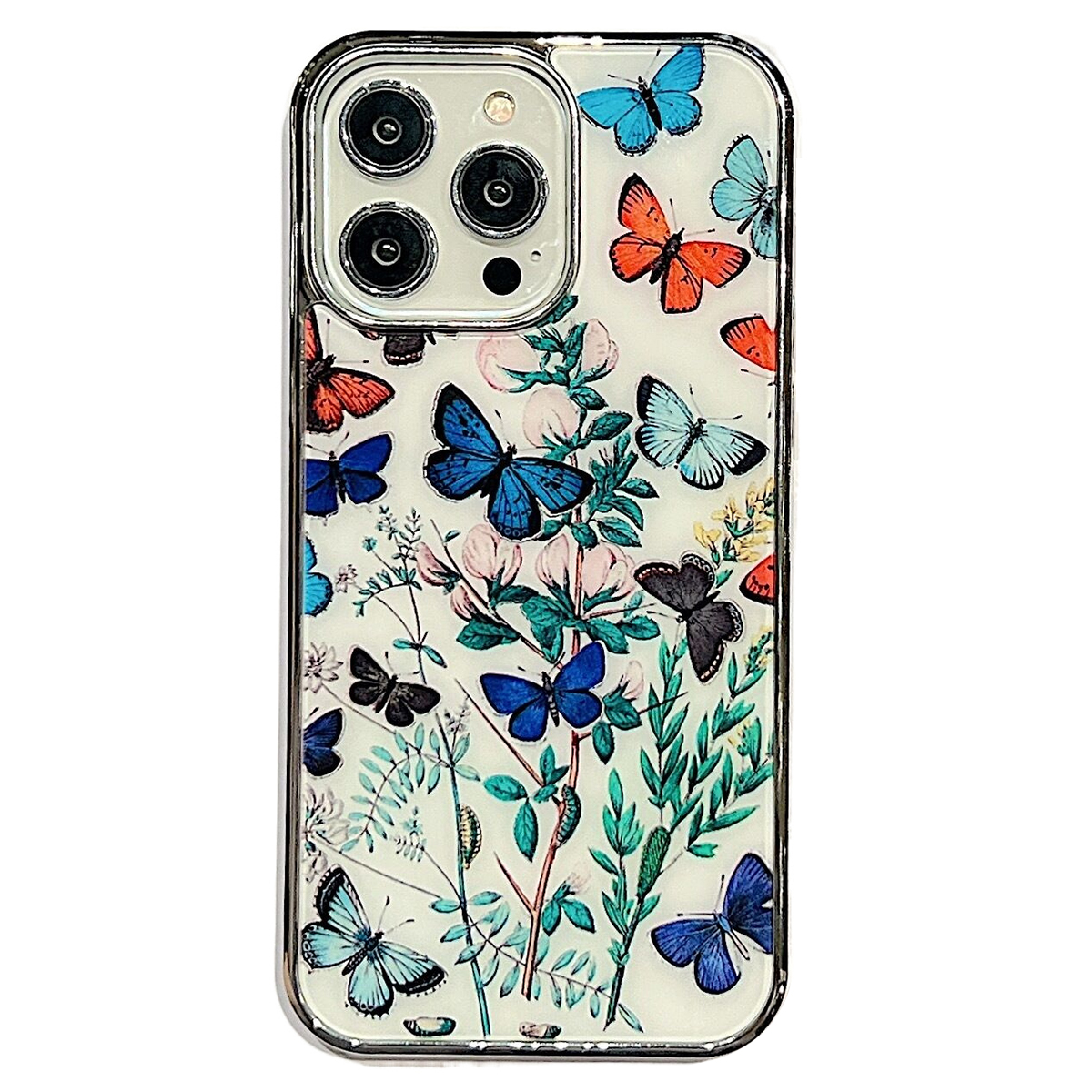 

Für Das Iphone 13 Pro Max. 6,7 Zoll Blumenmuster IMD -abdeckung Elektroplating Edge PC+TPU -telefonhülle - Stil B, iPhone 13 Pro Max
