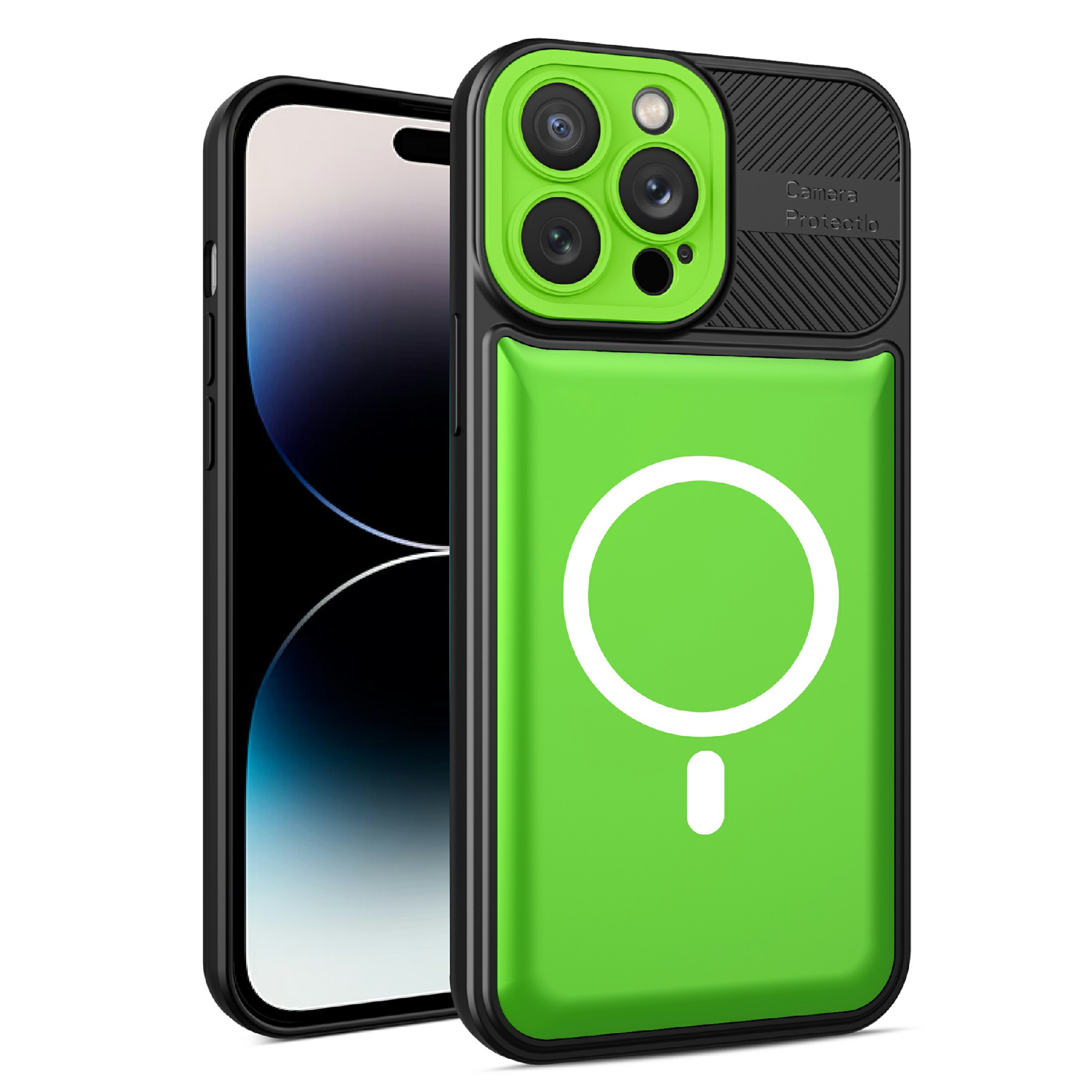 

BulkSourcing -telefonabdeckung Für Iphone 14 Pro Max TPU+PC Schockfeste Hülle Unterstützung Magnetischer Autohalter - Grün, iPhone 14 Pro Max