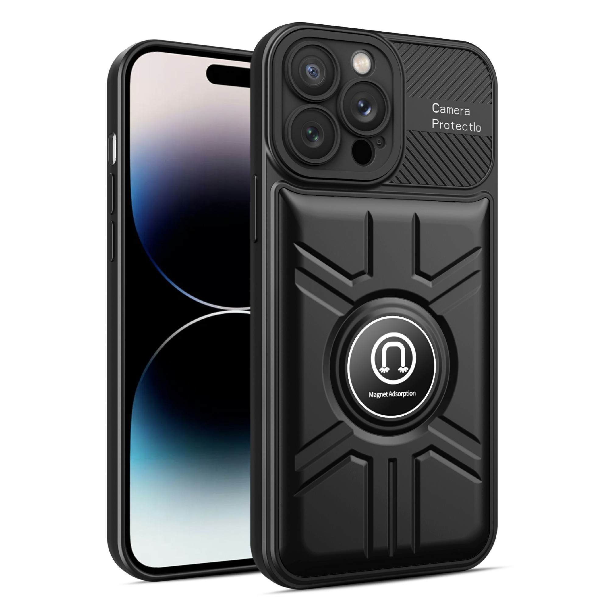 

BulkSourcing Für Iphone 14 Pro Max TPU+PC Anti-drop-hülle Telefon Zurück-deckungsunterstützung Magnetischer Autohalter - Schwarz, iPhone 14 Pro Max