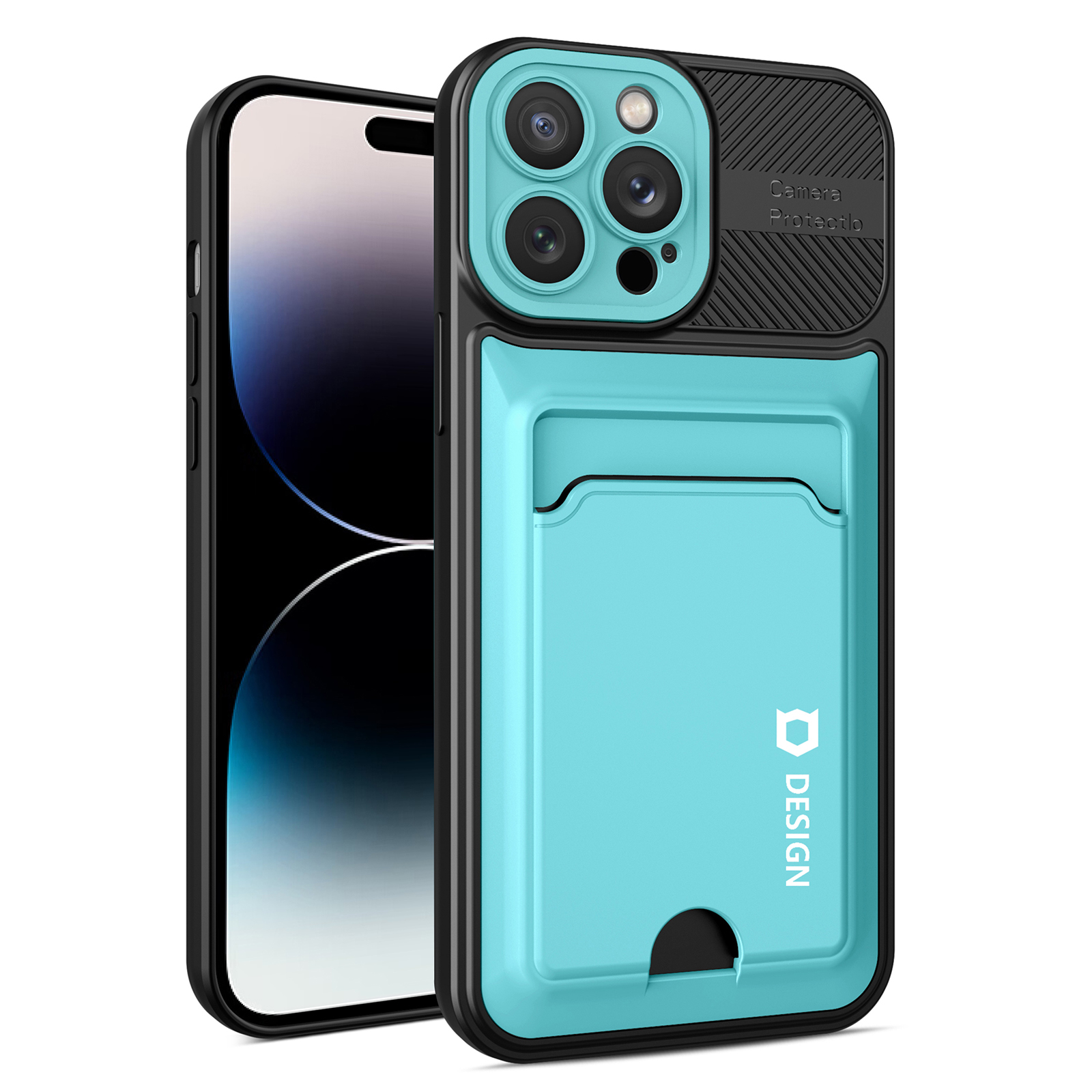 

BulkSourcing Für Iphone 14 Pro Max RFID Blocking Phone Hülle PC+TPU -kartenschlitzabdeckung - Hellgrün, iPhone 14 Pro Max