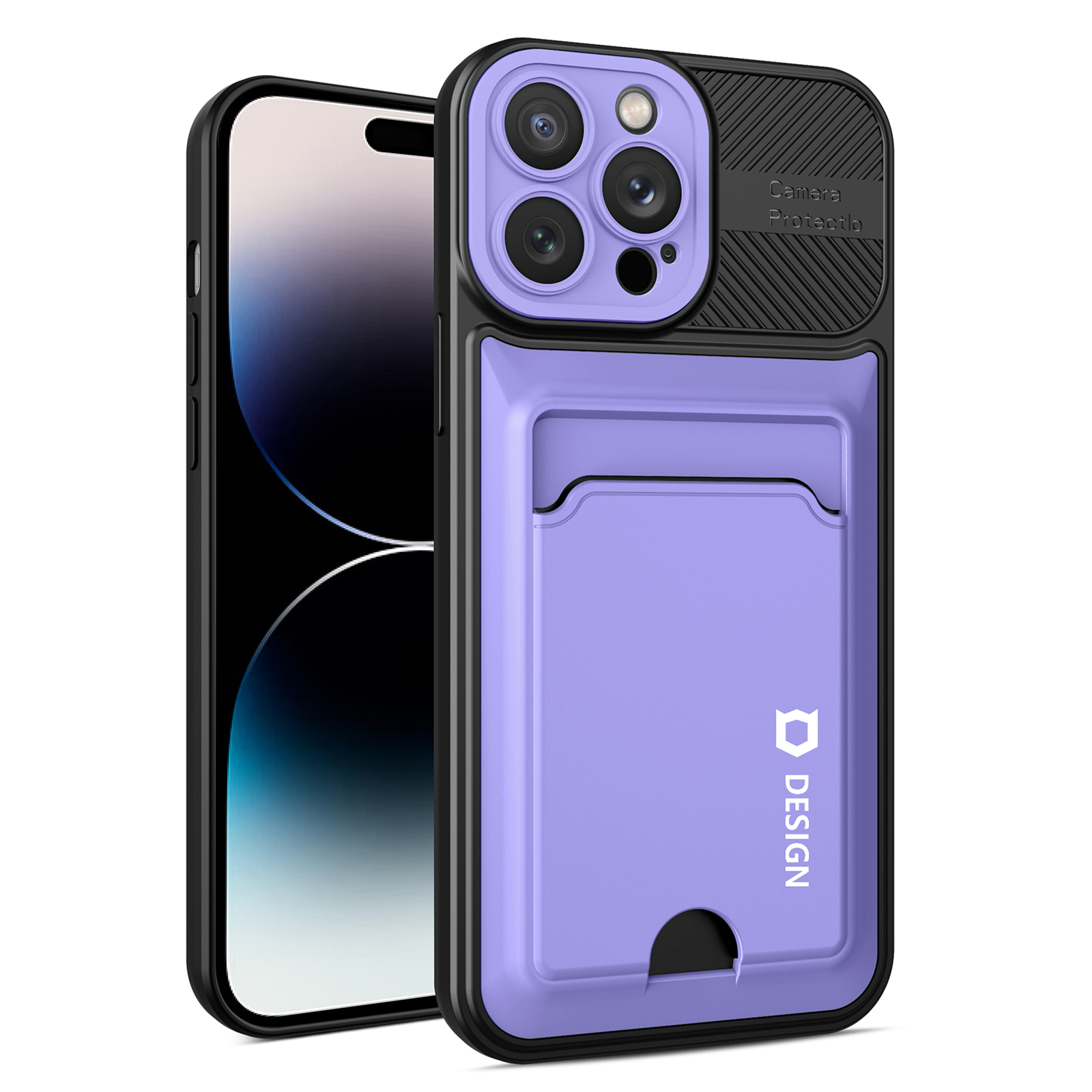 

BulkSourcing Für Iphone 14 Pro Max RFID Blocking Phone Hülle PC+TPU -kartenschlitzabdeckung - Lila, iPhone 14 Pro Max