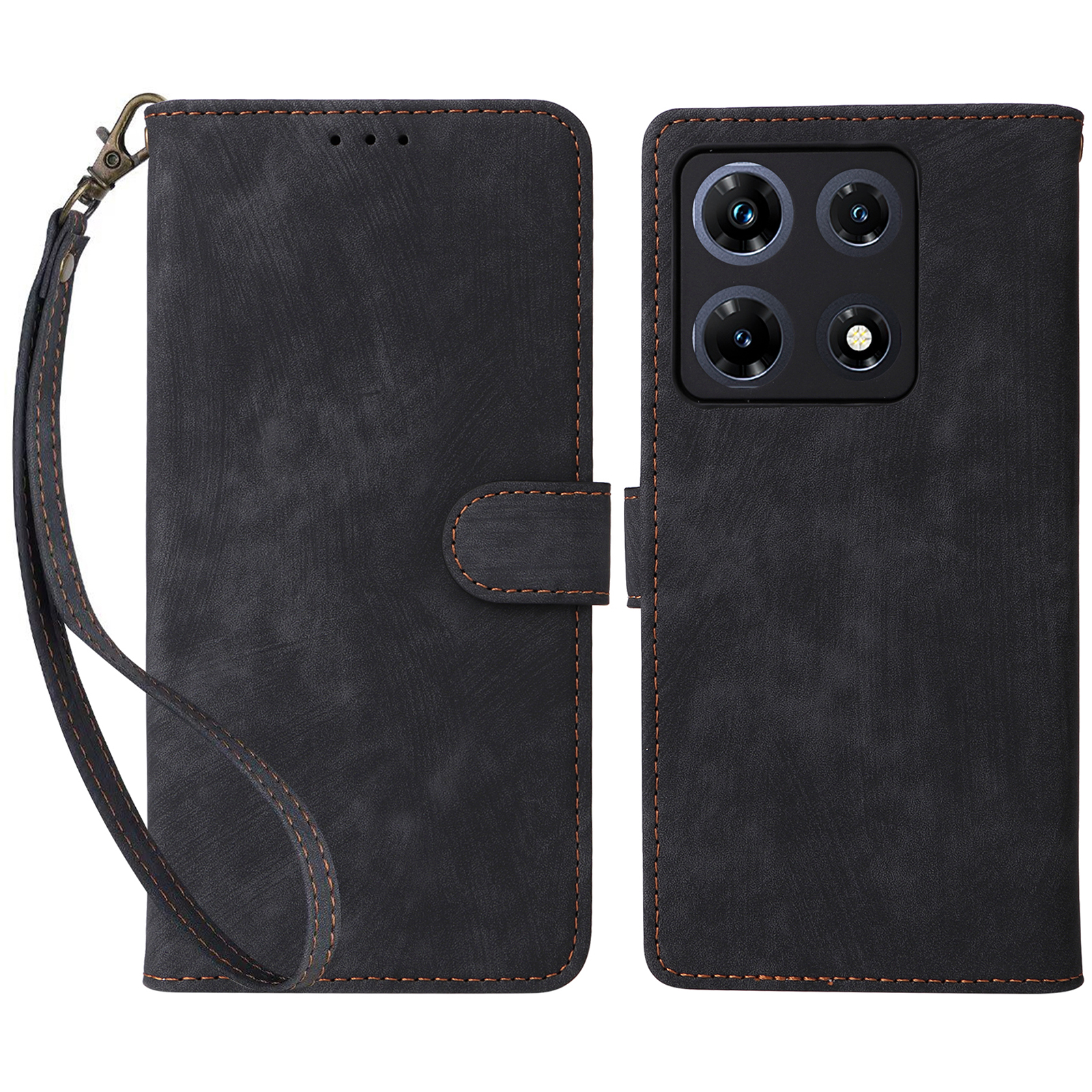 

RFID -blockierung Telefonabdeckung Für Infinix Note 30 Pro 4G X678B Wallet Stand Shell Lederhülle - Schwarz, Infinix Note 30 Pro 4G