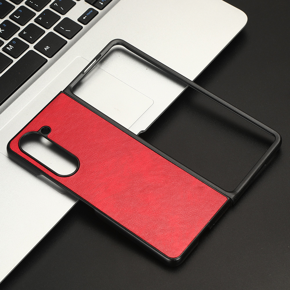 

Für Samsung Galaxy Z Fold5 5G PU Leder + PC Telefonhülle Anti-Drop Litchi Texturabdeckung - Rot, Galaxy Z Fold5 5G