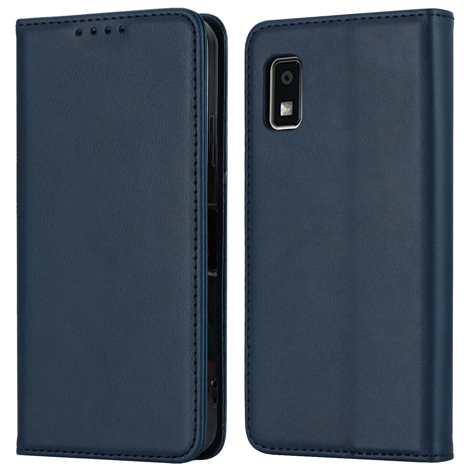 

Kalbstextur PU Leder Hülle Für Scharfe Aquos Wish3 Schockdorgendes Stand Wallet Telefonabdeckung - Blau, Sharp Aquos Wish3