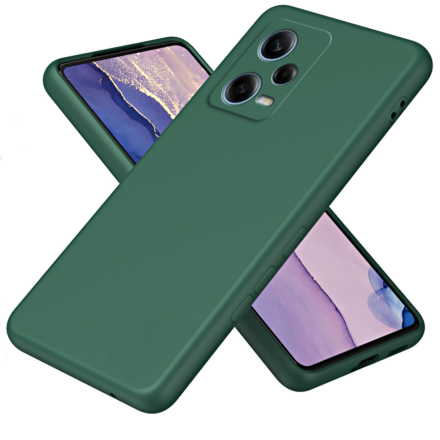 

Für Xiaomi Redmi Anmerkung 12 5G (indien) / Poco X5 5G Anti-kollision 2,2-mm-telefonabdeckung Faserfasern Tpu-schutzhülle - Grün, Xiaomi Redmi Note 12 5G (India)