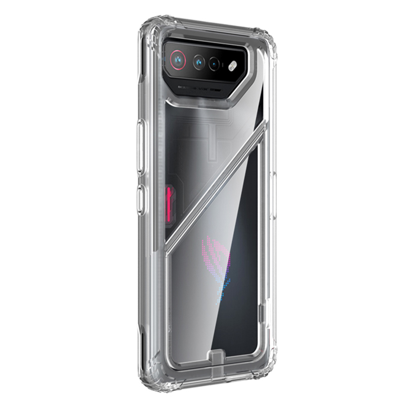 

Für Asus Rog Telefon 7 5g / Telefon 7 Pro TPU+PC Clear Case Magnetic Back Panel Kickstand Telefonabdeckung - Durchscheinend, Asus ROG Phone 7 5G
