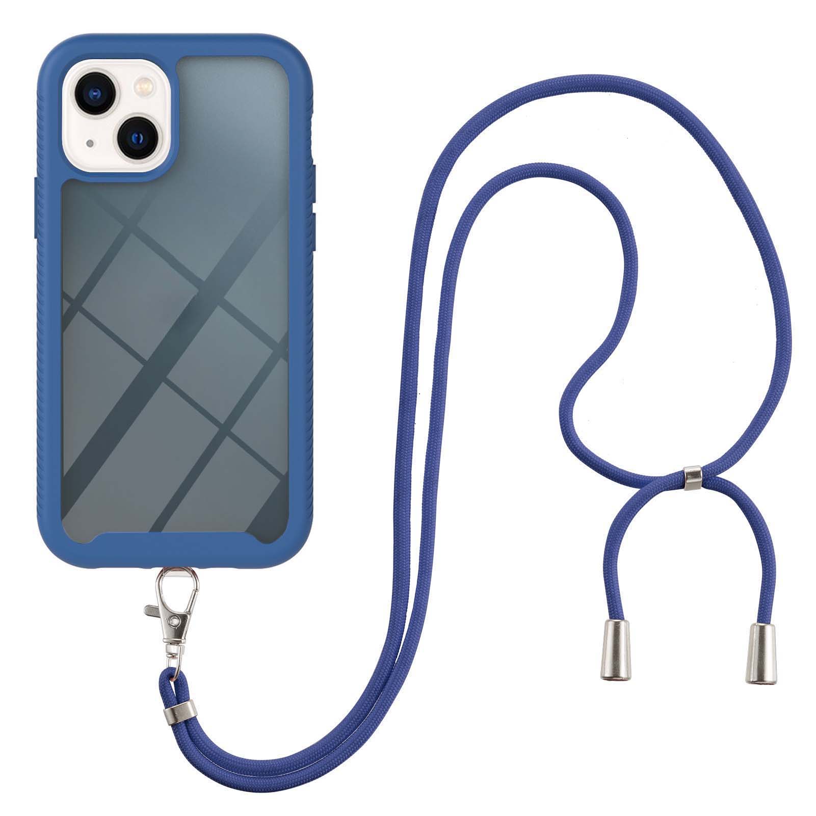 

YB PC Series-4 Für Iphone 15 Plus Anti-drop-telefonhülle PC+TPU Anti-kratzer-abdeckung Mit Lanyard - Saphir, iPhone 15 Plus