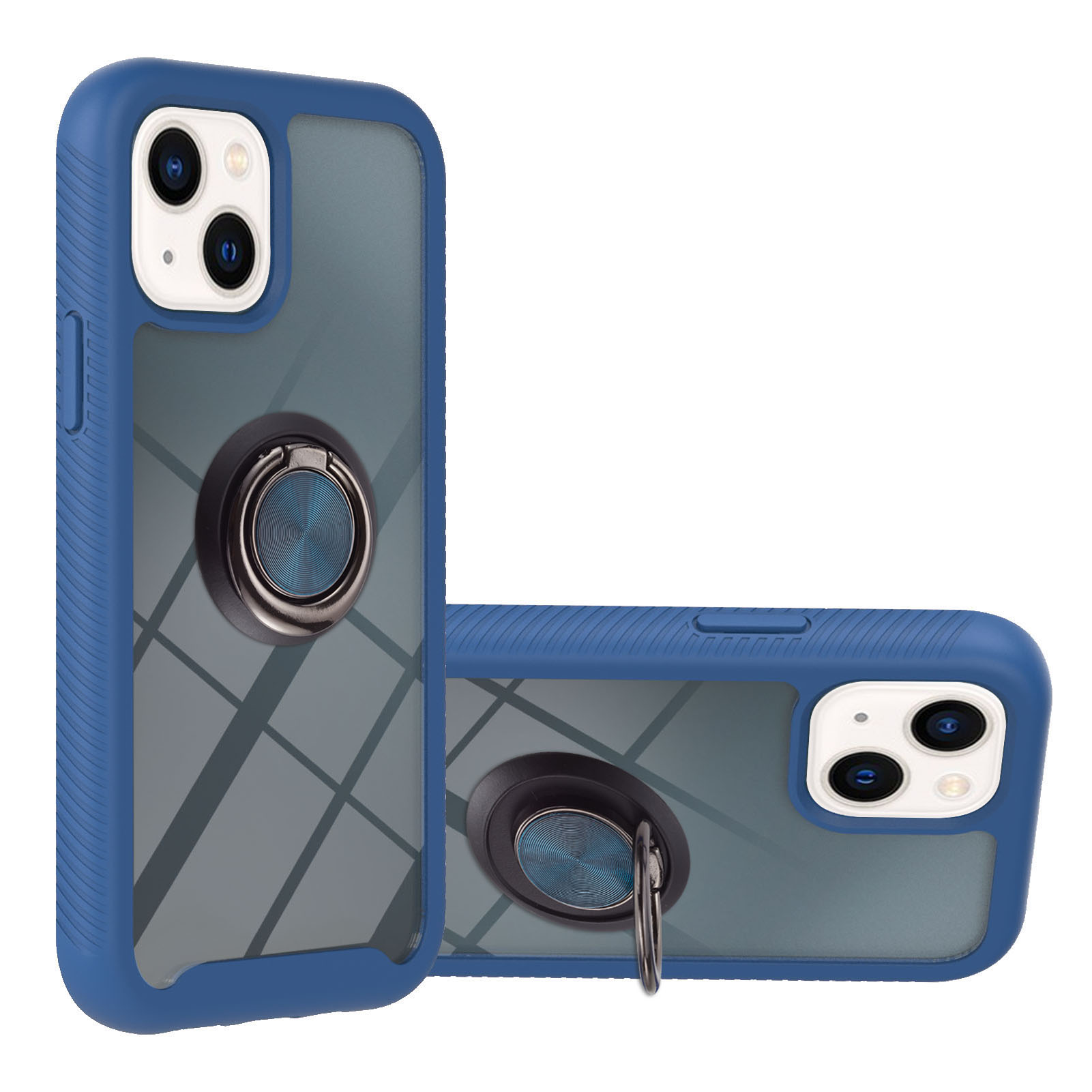 

YB Pc-serie-5 Für Iphone 15 Schutzhülle PC+TPU Ring Kickstand Telefonabdeckung - Saphir, iPhone 15