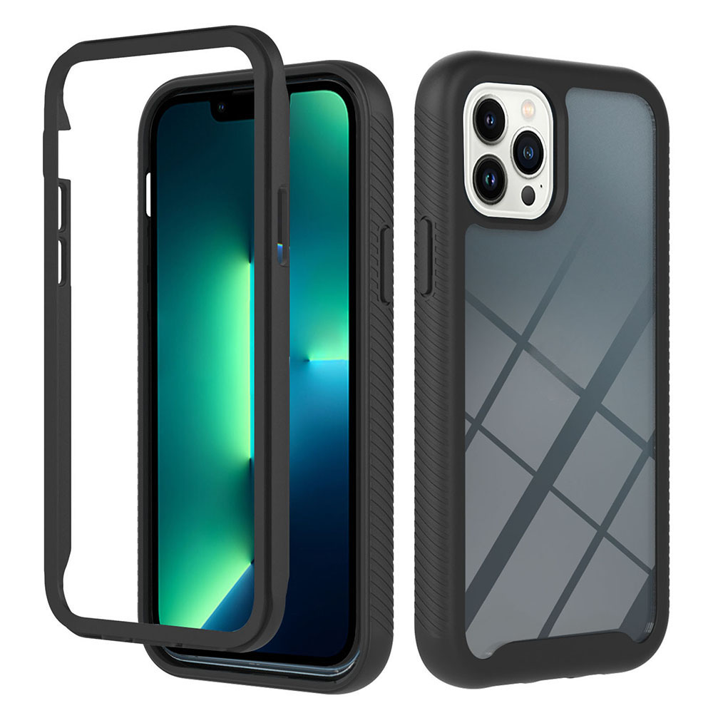 

YB Pc-serie-3 Für Iphone 15 Pro Max PC+TPU Clear Phone Case Anti-drop-rückdecke - Schwarz, iPhone 15 Pro Max