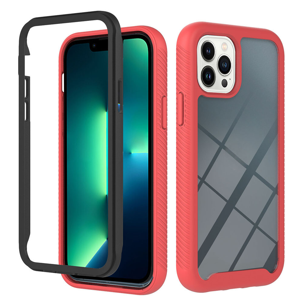 

YB Pc-serie-3 Für Iphone 15 Pro Max PC+TPU Clear Phone Case Anti-drop-rückdecke - Rot, iPhone 15 Pro Max