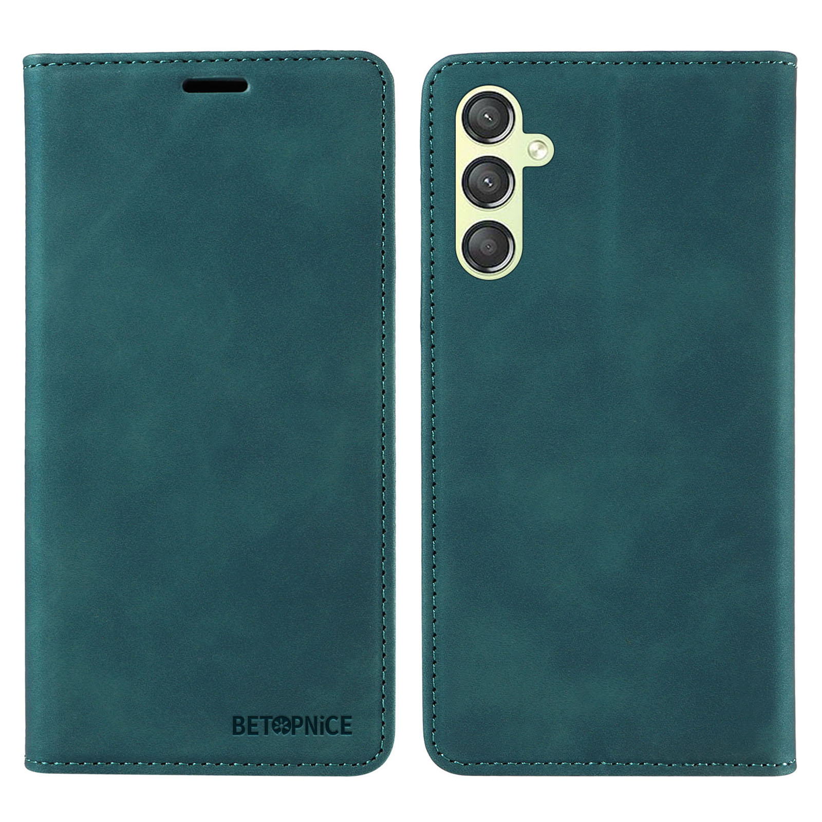 

Betopnice 003 Für Samsung Galaxy A24 4G RFID Blockierende PU -leder -ständer Cover Schockfleischbrieftet Handy Hülle - Grün, Galaxy A24 4G