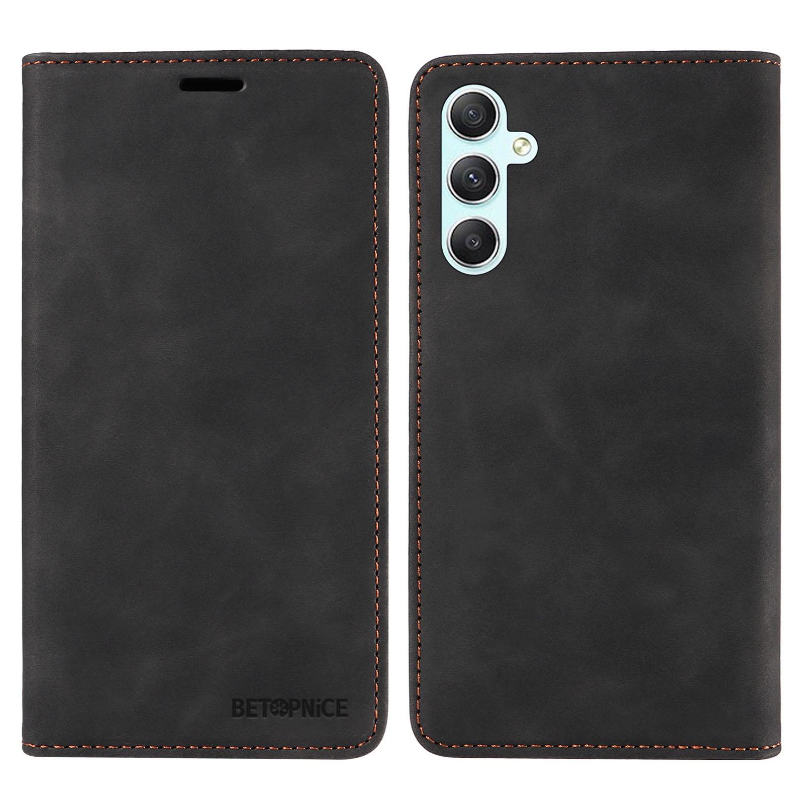 

Betopnice 003 Für Samsung Galaxy A34 5G Wallet RFID Blockierende Telefonständer Cover Schockdichte PU Leder Hülle - Schwarz, Galaxy A34 5G