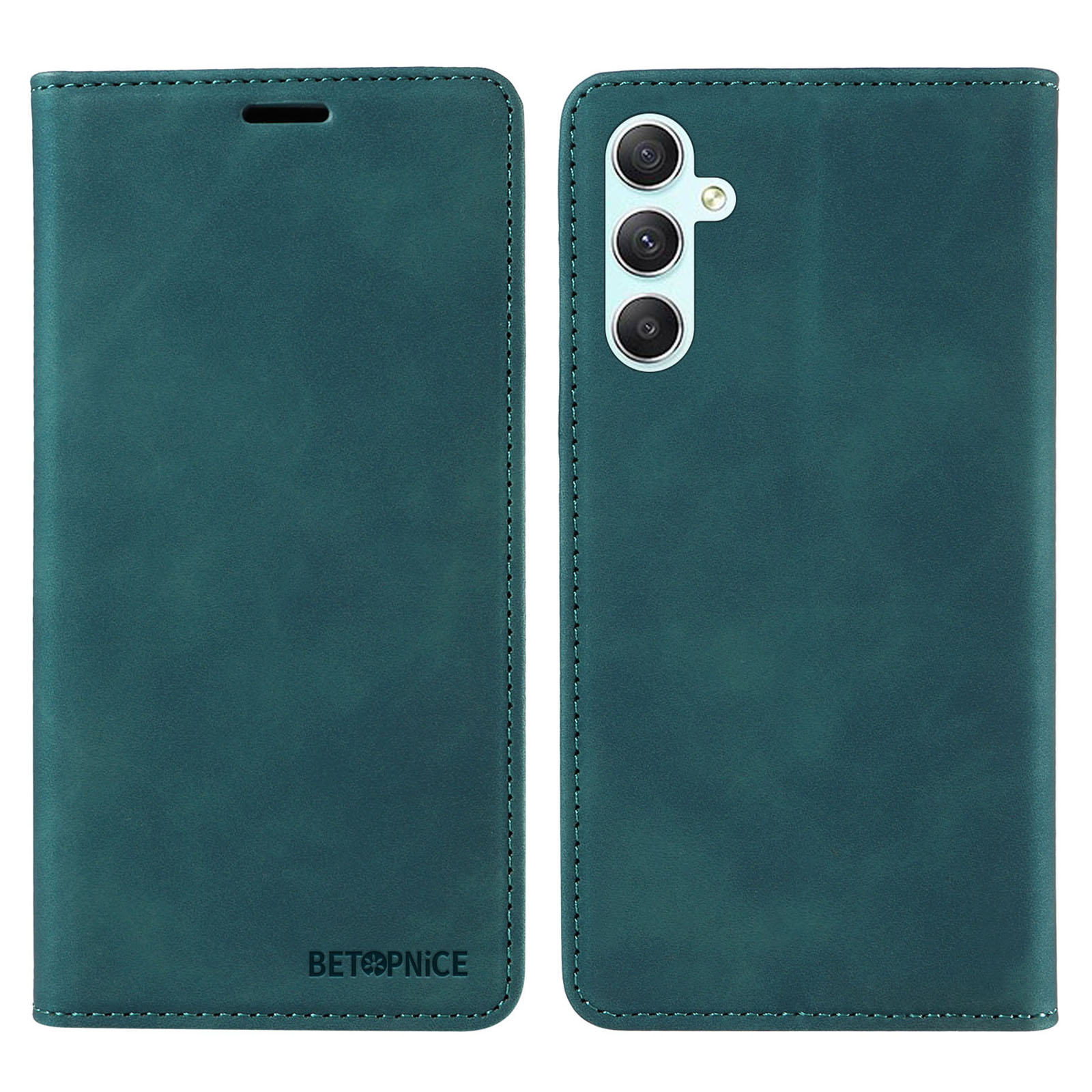

Betopnice 003 Für Samsung Galaxy A34 5G Wallet RFID Blockierende Telefonständer Cover Schockdichte PU Leder Hülle - Grün, Galaxy A34 5G