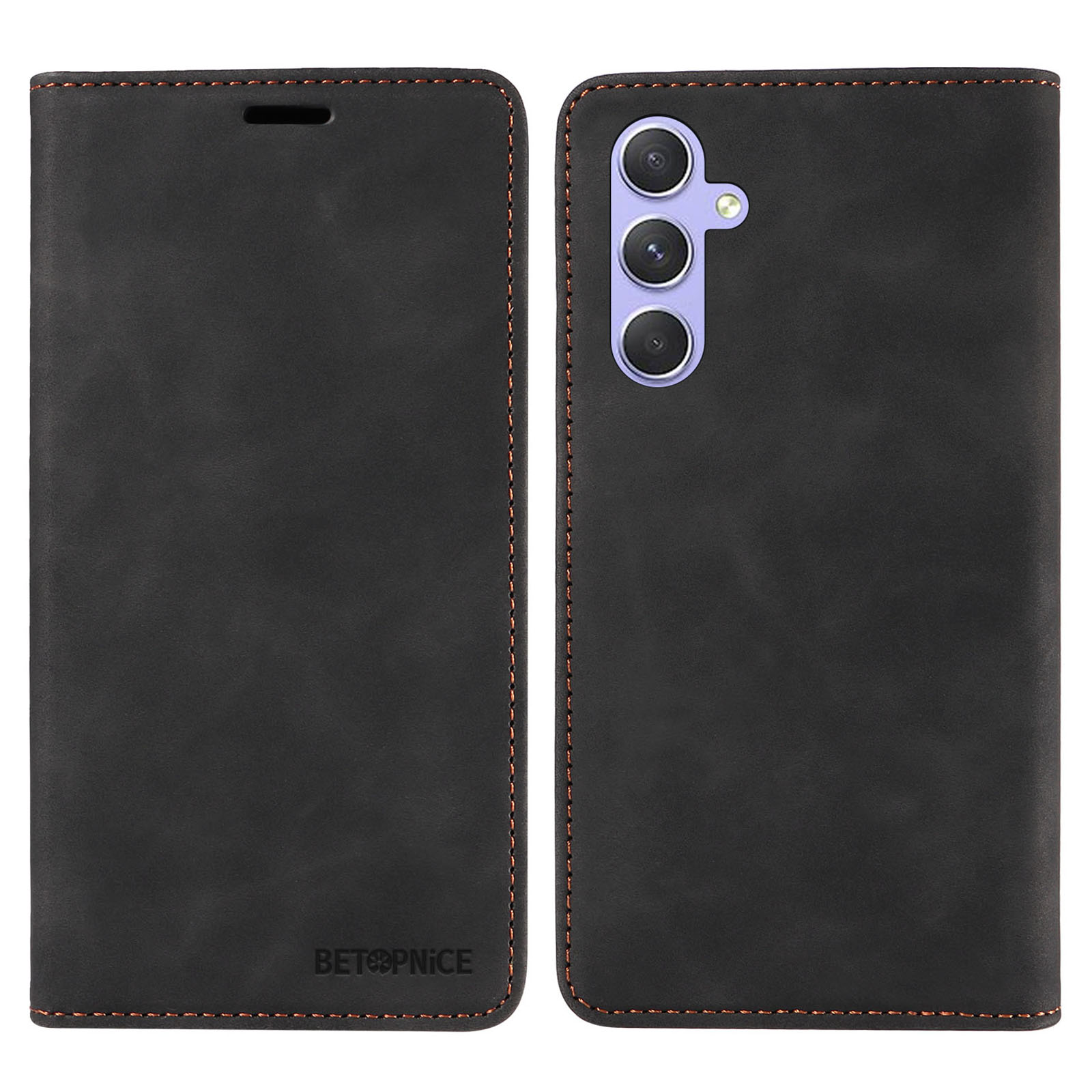

Betopnice 003 Telefonständer Cover Für Samsung Galaxy A54 5g, Anti-staub-brieftasche RFID Blockierende Pu-lederhülle - Schwarz, Galaxy A54 5G